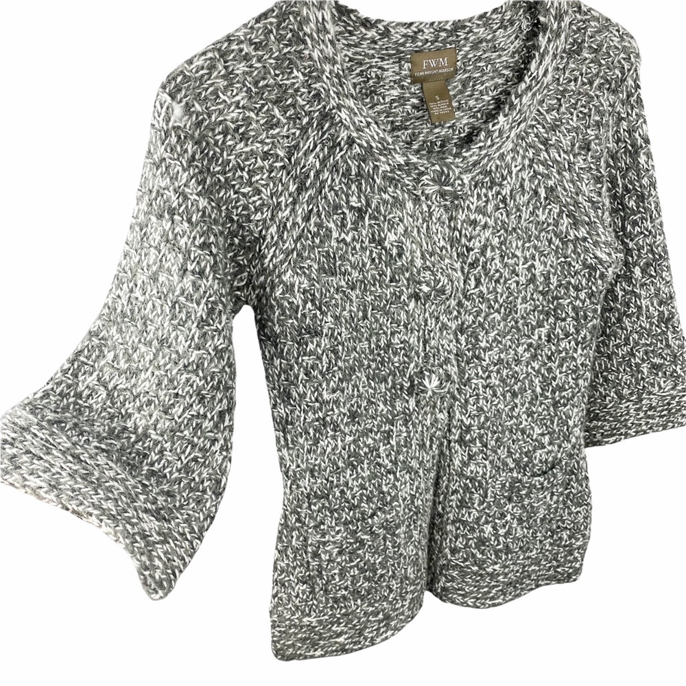 FWM Fenn Wright Manson Marled Heathered Chunky Alpaca Wool Cardigan Small